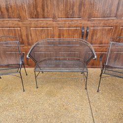 *** 3 PIECE WROUGHT IRON PATIO SET ***