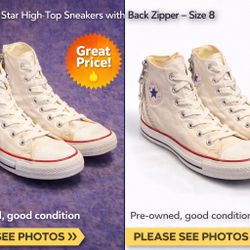Converse All Star High-Top Sneakers with Back Zipper – Size 8 
