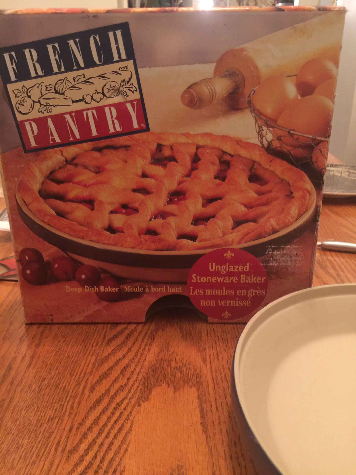 French Pantry Unglazed Stoneware Pie Baking Dish for Sale in Aberdeen