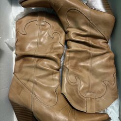 Light Tan Leather Boots 
