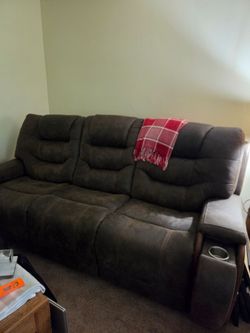 Leather reclining couch