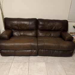 Brown Leather Couch With Recliner