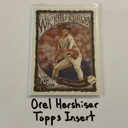 Orel Hershiser Los Angeles Dodgers All-Star Pitcher Topps Short Print Insert Card. 
