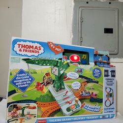 Thomas & Friends Motorized Toy Train Set Talking Cranky Delivery Track Playset
