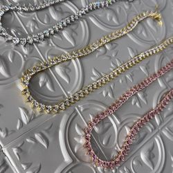 18k Gold Plated All Heart Tennis Chain 