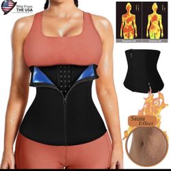 Women Sauna Sweat Waist Trainer Trimmer Cincher Body Shaper Workout Shapewear US