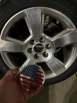 4  USA Flag Wheel Center Cap Covers, 3.27 inches