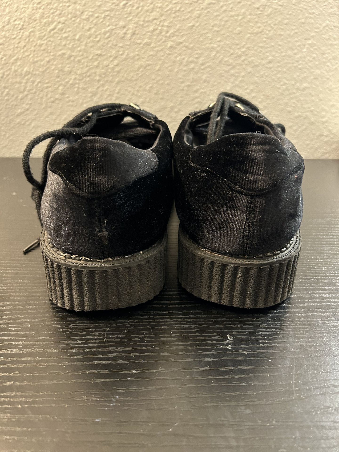 TUK ANARCHIC Creeper Shoes Sz M13/W15 Black Lace Up Punk Goth Rock T2(contact info removed) for