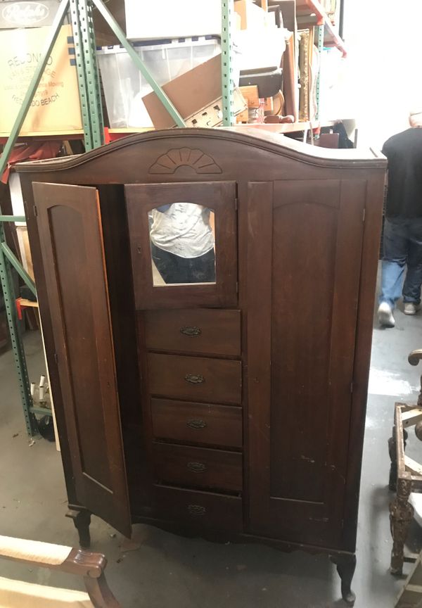 Antique armoire with mirror 64.5” tall for Sale in Torrance, CA OfferUp