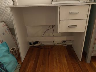 Maximo 2 Drawer Writing Desk - Rustic White painted