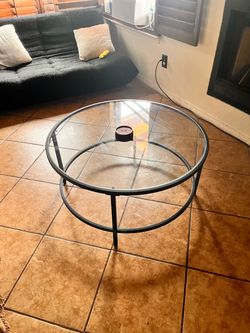 36in Black Tempered Glass Coffee Table