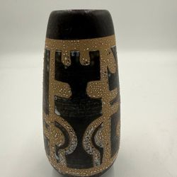 Vintage Israeli Mid Century Lapid Lava Glazed Ceramic Vase Modernist 1960s