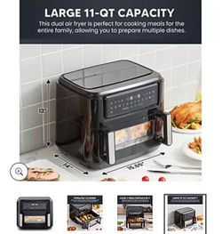 Elite Cuisine Digital Dual Chamber Air Fryer Oven