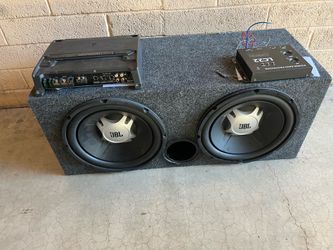 JBL 2-12 inch subs in box with amp & epicenter- $200
