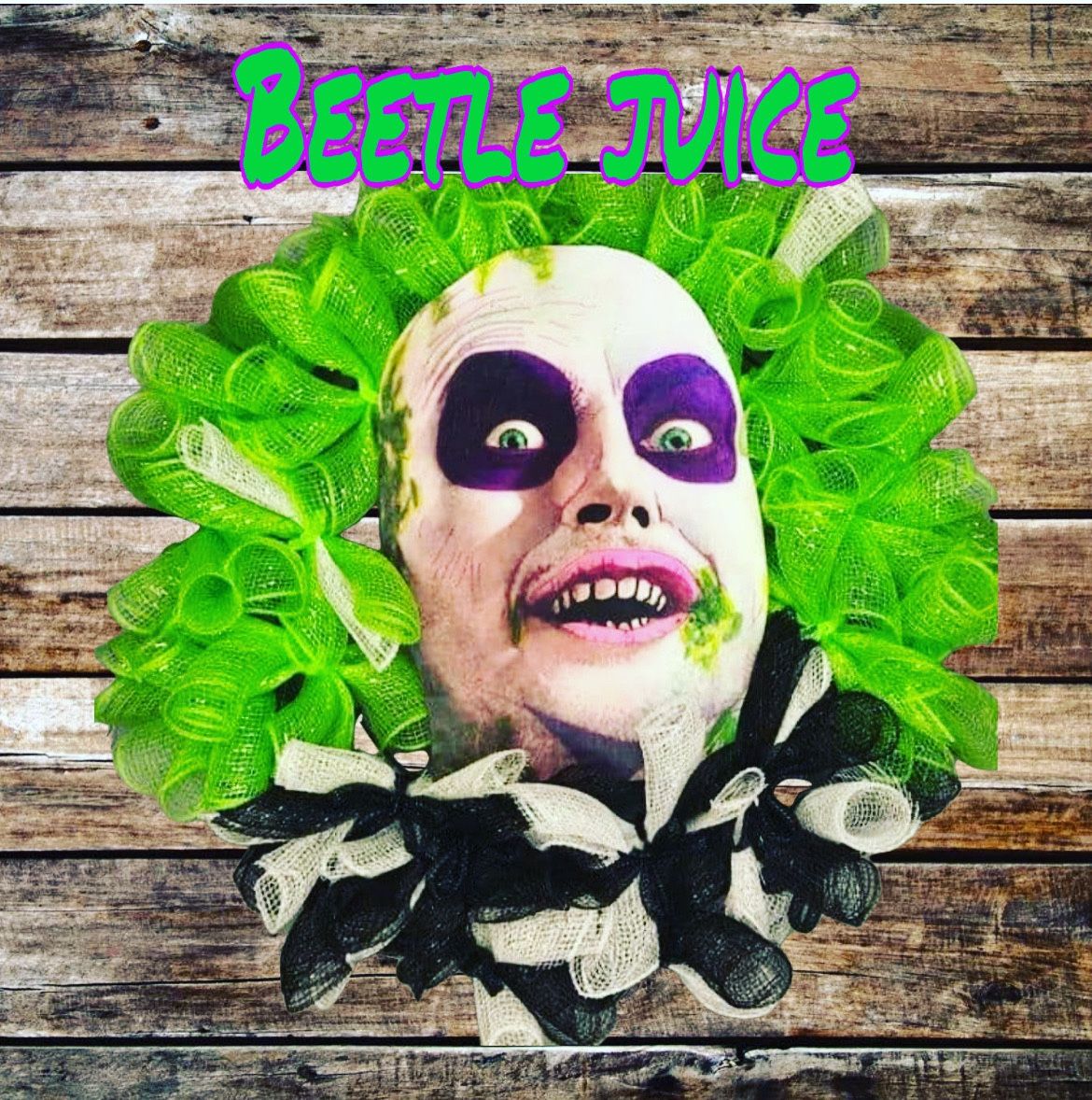Beetljuice Wreath Halloween Decorations 
