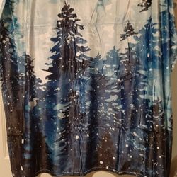 Winter Scene Throw And 2 Finger Tip Towels With Snowmen,all New.