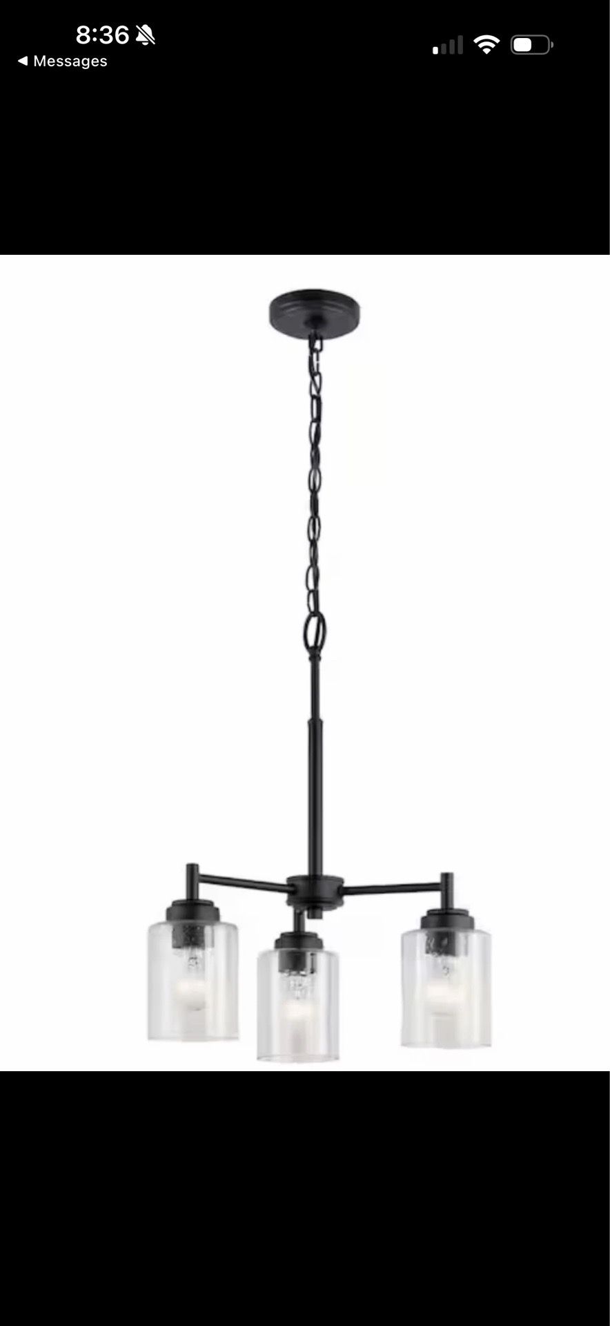 KICHLER Winslow 18 in 3-Light Black Contemporary Shaded Cylinder Mini Chandelier