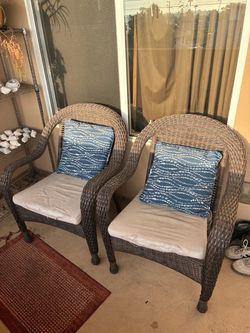 Outdoor chairs and pillows