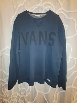Vans Men's XL Navy Blue Gray Colorblock Fleece Hoodie Sweatshirt Pullover