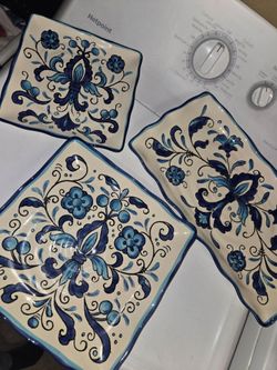 SET OF 3 NICE PLATTERS SELLING TOGETHER NO FLAWS SEE ALL PICS