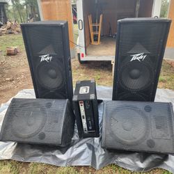 PA System, Speakers 700w Monitors 400w Amp 2450w