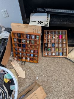 Shot glass racks with shot glasses