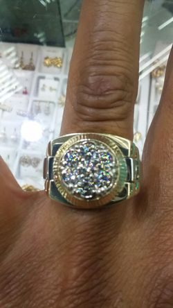 14k Gold 2 tone Diamond Ring 17.9 grams 1.25 ct Diamonds