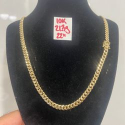 10K Yellow Gold Chain For Wedding 21.3Gr 22 Inches Long 