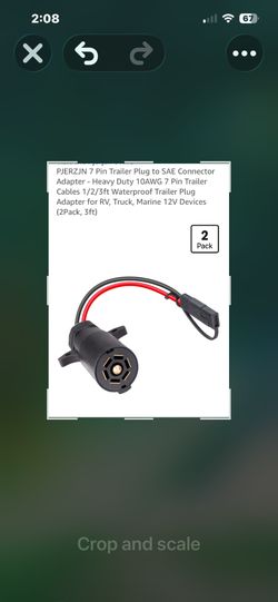 7 Pin Trailer Plug to SAE Connector Adapter