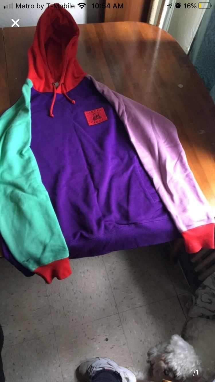 Multi colored hoodie sweater