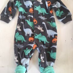 Carters Dinosaur boys size newborn fleece sleeper pajamas 
