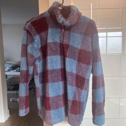 Plaid Fleece Pull Over
