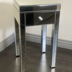 Mirrored Side Table With One Drawer