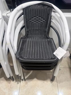 Brand New Carnegy Avenue "Lila" Black Rattan Chairs - Set of 4