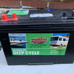 INTERSTATE BATTERY MARINE/RV DEEP CYCLE SRM-27 was bought 5/11/22 used one time kept indoors