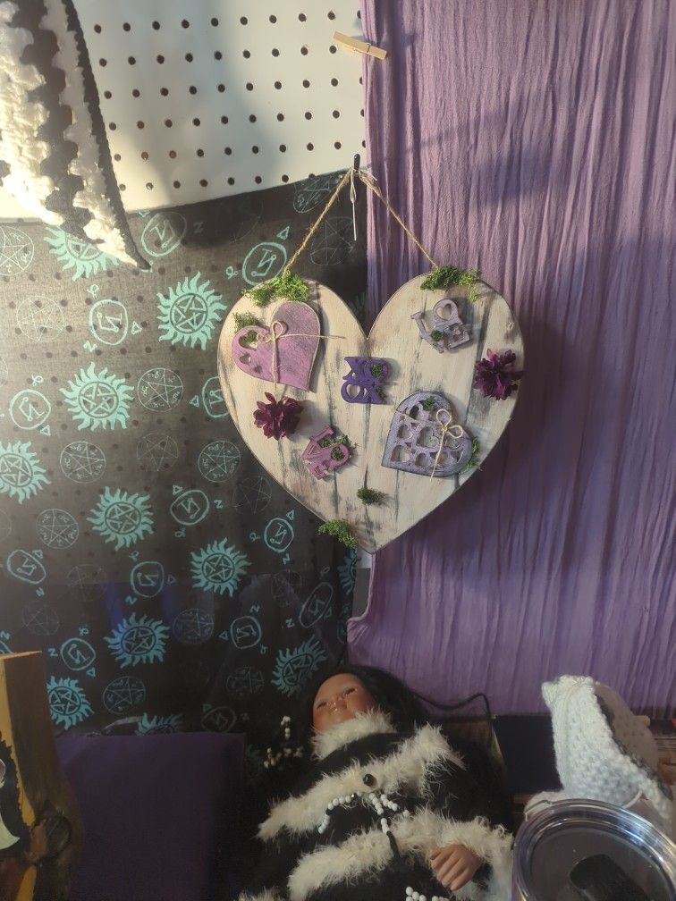 Handmade Wooden Valentine Heart Wall Hanging 