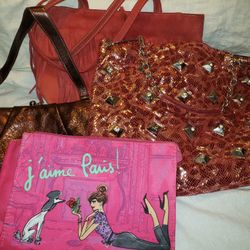 3 Purses And A Make-up Bag. $10 Takes All