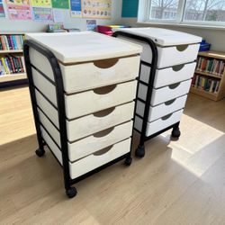 $40 for both! Rolling Heavy Duty Plastic Drawer Storage Chests! Work great, some cosmetic wear.  16x16x26.5in