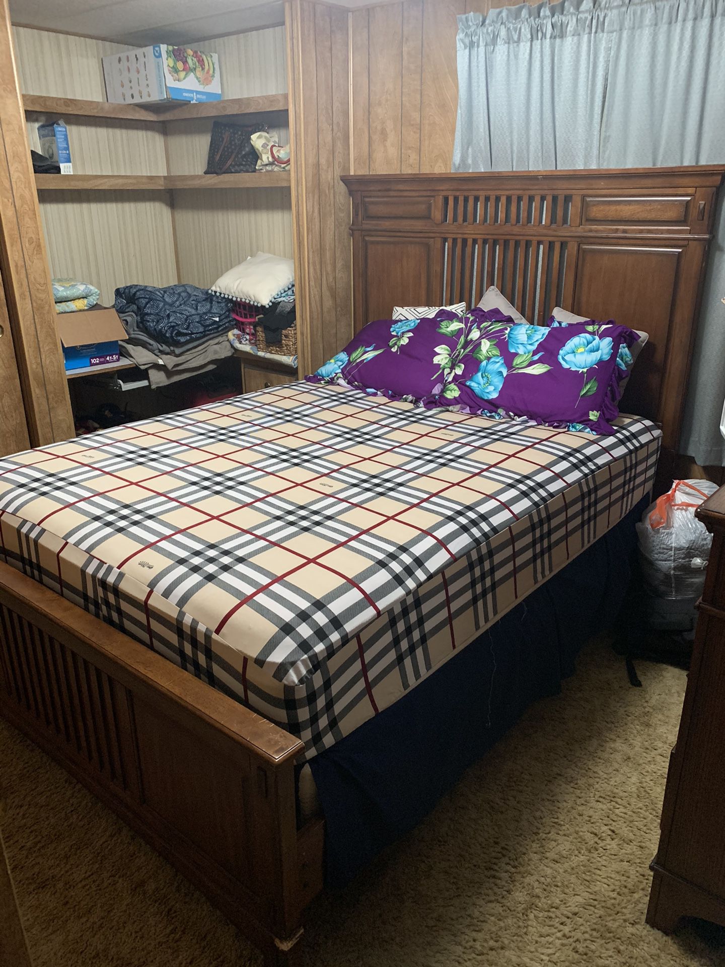 Queen bed frame and dresser (mattress not included)