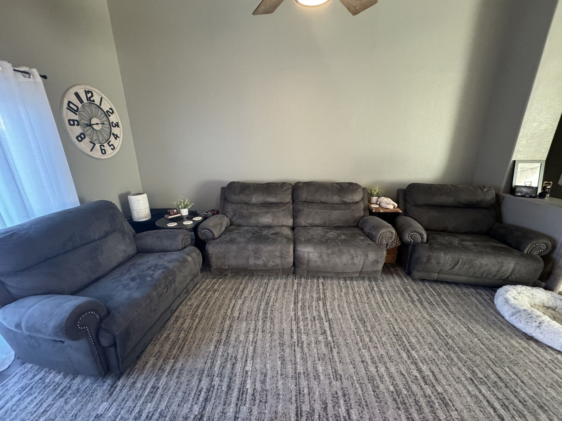 Ashley Furniture Reclining Sofa And Oversized Chairs