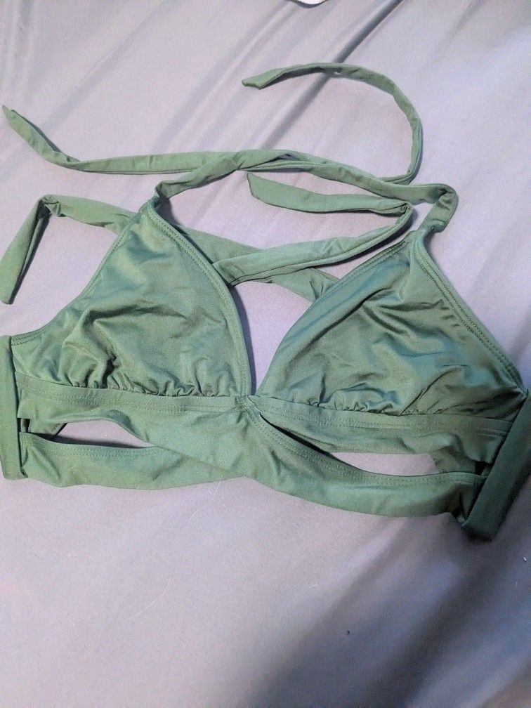 Women's Green Bikini Top Swimsuit 