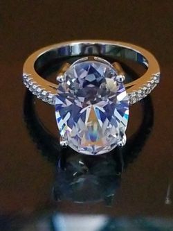 4.68 CT Simulated Moissanite Luxury Women's Oval cut designer ring size 6.0 7.0 8.0 9.0
