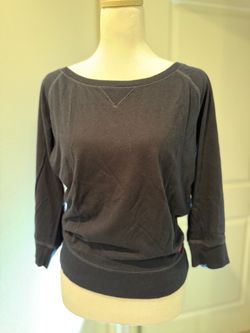 Navy Blue Abercrombie & Fitch 3/4 Sleeve Sweatshirt