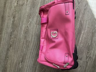 Pink Guess Leather Overnight Tote Duffle bag
