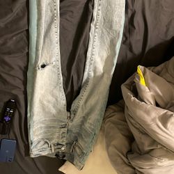 Amiri Jeans Blue Suede stripe 