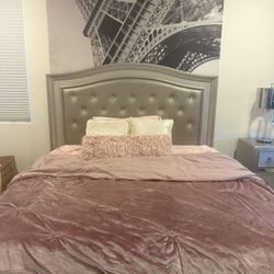 Beautiful Silver Bedroom Set - Gently Used 