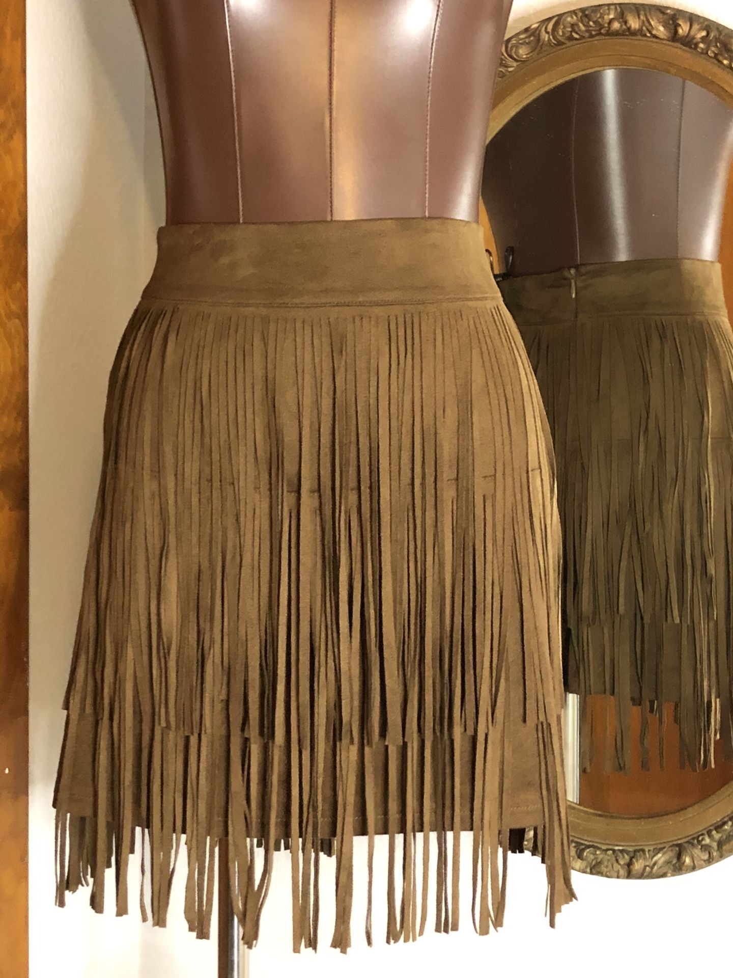 FOREVER 21 Brown Fringe Mini Skirt - Women | Color: Brown | Size: L