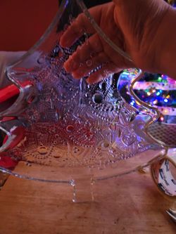 Beautiful Glass Christmas Tree Plate