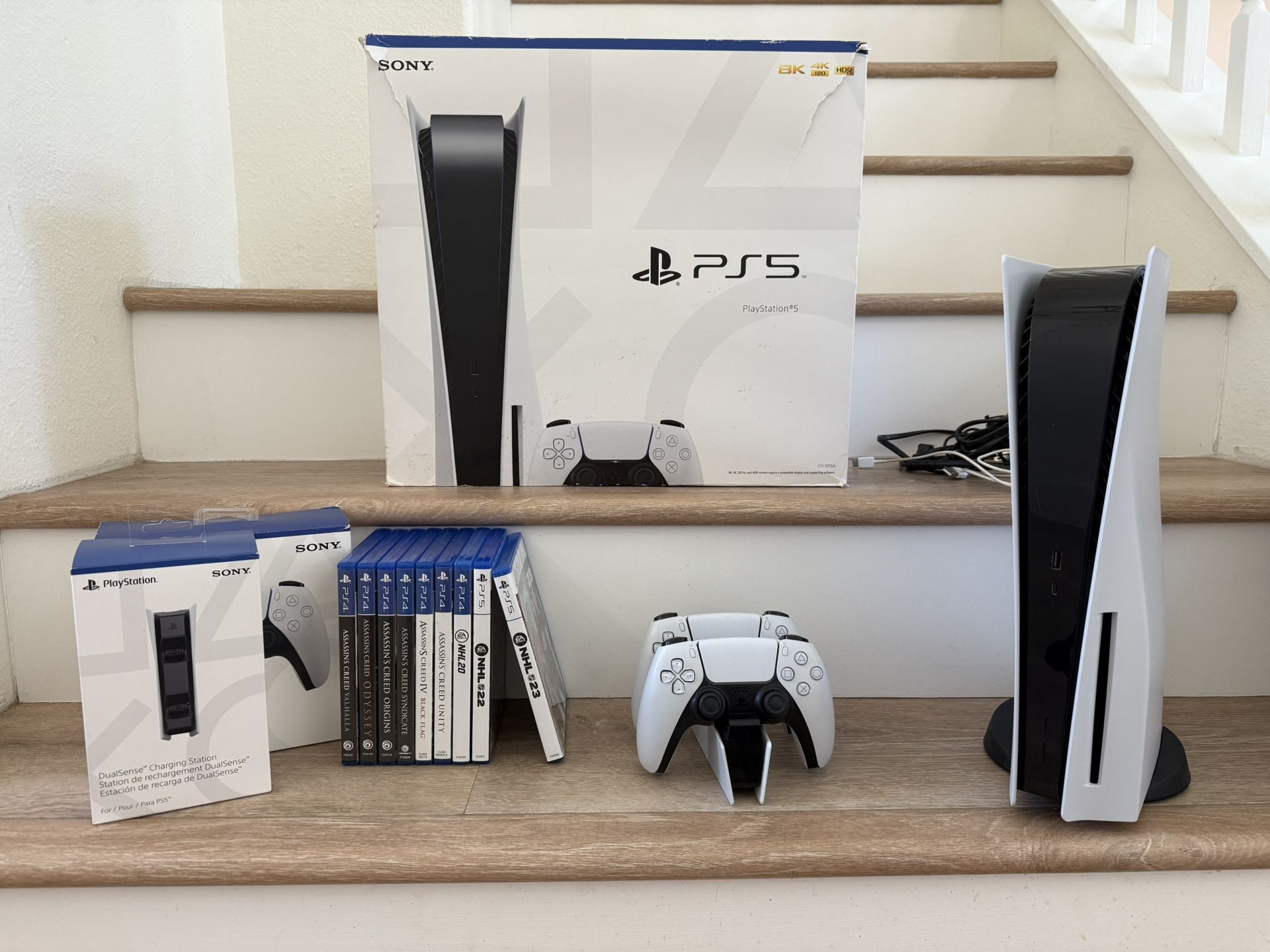 PS5 Disc Version With Box 2 DualSense Cont. & Games