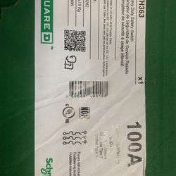 SCHNEIDER ELECTRIC Safety Switch: Fusible, 100 A, Three Phase, 600V AC/DC, Galvanized Steel, Indoor
